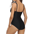 thumbnail image 3 of Firpearl Women's Ruffle One Piece Bathing Suits V Neck Vintage Tummy Control Swimsuit Swimwear, 3 of 7