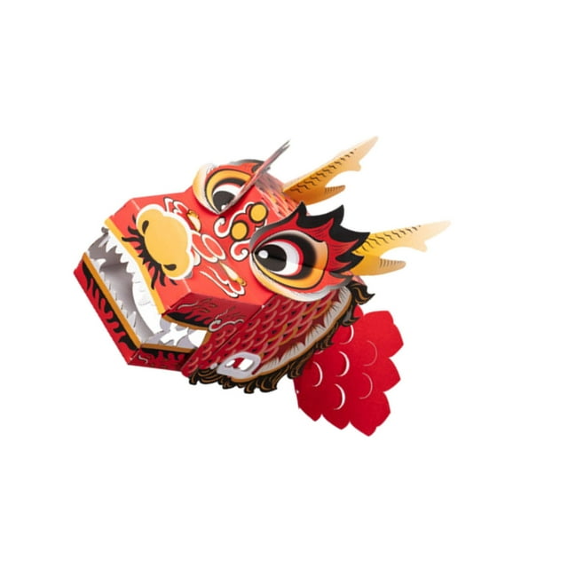 Maytalsory Matériel de Fabrication de Tête de Dragon Pack Papier Bricolage pour Classe Maison Enfants Rouge