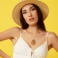 thumbnail image 6 of 4PCS Stone Pendant Necklaces for Women Bohemian Natural Gemstone Long Necklace Boho Charm Statement Cable Chain Teardrop Oval Raw Stone, 6 of 7