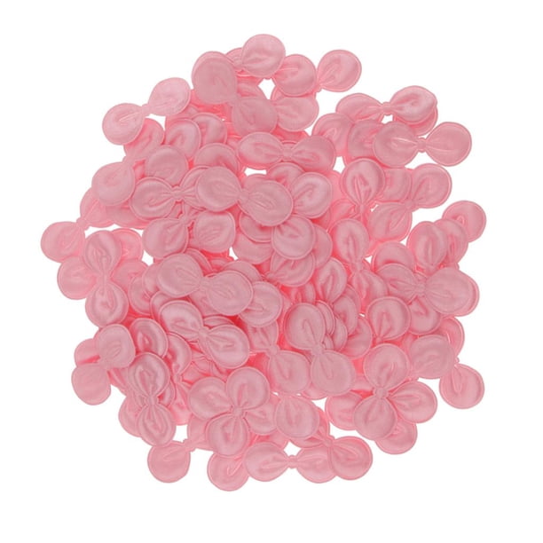 100 piezas de satén Sunnimix Baby Shower Favor Corbata de lazo Aplique artesanal Decoración Rosa Girl Shower Applique