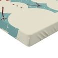 thumbnail image 2 of Ambesonne Christmas Fitted Sheet 2 Pcs Set, Snowman Woman Love, Twin, Seafoam Red Cream, 2 of 3