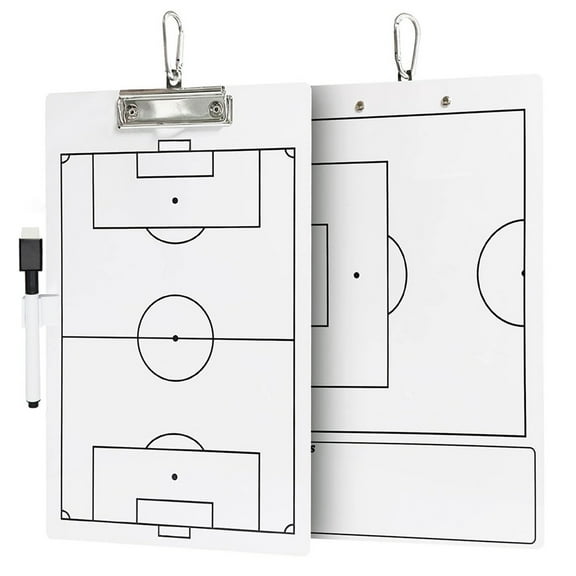 Tnobhg 1 Set Soccer Dry Erase Coaching Scoreboard with Erasable Pen & Pen Holder Professional Double-sided Soccer Whiteboard for Coaches Football Referee Tactical Board Perfect Coaches Gifts