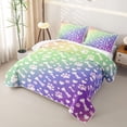 thumbnail image 3 of meiyoeat Rainbow Dog Paw Pattern Twin Quilt Set,Cute Pet Print Twin Coverlet Set For Girl,2 Pieces, 3 of 7