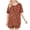 Brown, variant on Fewfanhot Women's Ultra-Soft Pajama Set - Round Neck Cute Printed Short Sleeve Pajamas & Short Pant, Ideal for Home and Family Gatherings