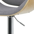 thumbnail image 3 of Simpli Home Marana Mid Century Modern Bentwood Gas Lift Bar Stool with Light wood in Light Grey Polyester linen, 3 of 12