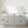 thumbnail image 2 of Abbey 72 in W White Oak Double Vanity, Carrara Marble Top and Faucet Set, 2 of 7