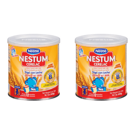 (2 Pack) Nestle Nestum Cerelac Wheat Infant Cereal with Milk 14.1 oz. (Best Infant Oatmeal Cereal)