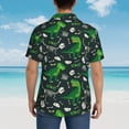 thumbnail image 4 of Pofeuu Dinosaur and Bone Print Hawaiian Shirt for Men Sleeves Casual Button Down Summer Beach Dress Shirts T-Shirts,Large, 4 of 7