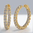 thumbnail image 4 of U Shape Inside Outside 2ct Diamond (I-J) Hoop Earrings in White Gold Over, 4 of 4