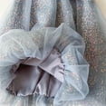 thumbnail image 5 of Girls Glitter Dress Sleeveless Crew Neck Bow Strap Midi Dresses Sparky Sequin Trendy Casual Summer Outfits (9-10 Years, Gray), 5 of 5