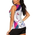 thumbnail image 3 of Wukai Colorful Bulldog Print Women's Workout Tank Top Mesh Yoga Shirts Athletic Running Shirt Athletic Gym Shirts-X-Large, 3 of 7