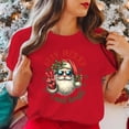 thumbnail image 5 of Funny Christmas Santa Claus Stay Merry And Bright Print T-Shirt Summer Letter Print T Shirt Women Men Short Sleeve Loose Shirts, 5 of 5
