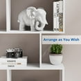 thumbnail image 7 of Cozy Castle Bookshelf Set of 2, S-Shaped Modern Bookcase Room Divider, Geometric Wood Book Shelf, 62" Tall Bookcase with 5-Tier Display Shelf, White & Black, 7 of 7