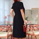 thumbnail image 4 of mfyjkho Vestidos casuales para mujer, Vestido informal hasta la rodilla con cuello en V y manga corta de color liso para mujer. Vestidos de fiesta para mujer xxl, 4 of 7