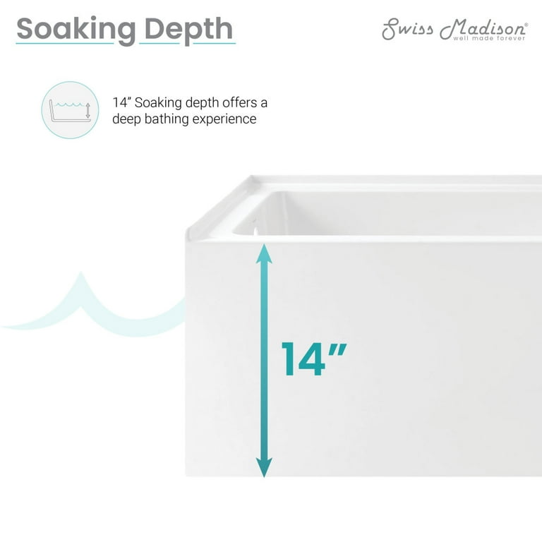 Voltaire 60 x 32 in. Acrylic Right-Hand Drain with Integral Tile Flange Rectangular Drop-in Bathtub in white Voltaire 60 x 32 in. Acrylic Right-Hand Drain with Integral Tile Flange Rectangular Drop-in Bathtub in white