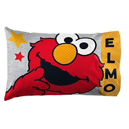 Sesame Street Hip Elmo 1 Pack Pillowcase - Double-Sided Kids Super Soft Bedding (Official Sesame Street Product)