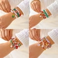 thumbnail image 2 of PISONIC Christmas Bracelets for Women Beaded Stretch Bracelet Holiday Charm Bracelets Jewelry Gifts Christmas Stocking Stuffers Accessories, 2 of 14