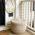 thumbnail image 5 of Yooshoverk Handwoven Cotton Rope Round Storage Basket With Lid Decorative Easter Nesting Basket For Snacks Eggs Organization Farmhouse Home Decor Beige 5.9X4.3In, 5 of 6