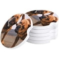 thumbnail image 1 of RYLABLUE Oil Painting Style Dog Grabs The Set of 2 Car Coaster for Drinks, Absorbent Ceramic Stone Coasters Cup Mat with Cork Base for Home Kitchen Room Coffee Table Bar Decor, 1 of 5