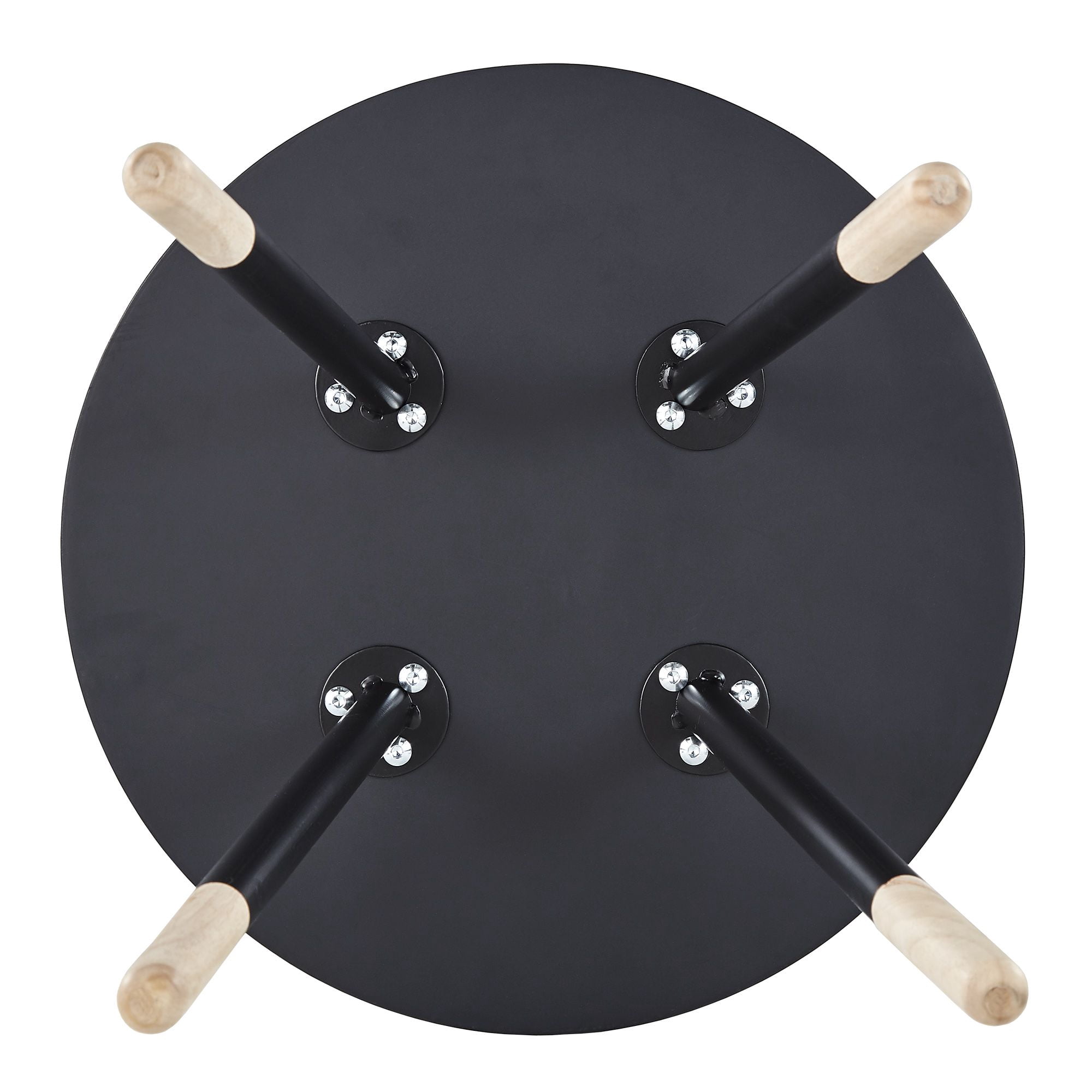 Weston Home Chelsea Lane Round Top Tray End Table, Black
