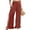 Red, variant on Satingcolo Women Linen Pants Summer Ruffle Wide Leg Palazzo Pant Smocked Waist Travel Lounge Trousers Beach Vacation Outfits Beige M