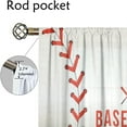 thumbnail image 3 of WNOOHIY Red White Baseball Sports Decorating Rod Pocket Curtains For Bedroom,Living Room,Office,Set of 2 Panels, 3 of 7
