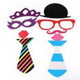 thumbnail image 2 of KAKOWELY Juego de 62 piezas de gafas de colores divertidas, bigote, labios rojos, pajarita, rosas y flores en palitos, accesorios para fotomatón de bodas, fiestas de cumpleaños, 2 of 4