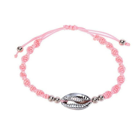 

JUNTEX Hot Sale for Shell Bracelet Braided Rope Adjustable Unisex Alloy Shells Pendant