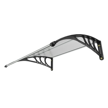 KFFKFF Outdoor Canopy for Window and Door, 40" x 40", UPF 50  Polycarbonate Material, Exterior Overhang for Entry Door, Sun Shutter Protection, Resistant to UV, Rain, and Snow, Hollow Sheet Design
