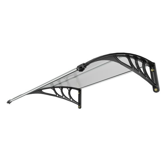 KFFKFF Outdoor Canopy for Window and Door, 40" x 40", UPF 50+ Polycarbonate Material, Exterior Overhang for Entry Door, Sun Shutter Protection, Resistant to UV, Rain, and Snow, Hollow Sheet Design