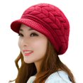 thumbnail image 1 of Women Hat Solid Color Arrow Pattern Autumn Winter Short Brim Dome Hat for Outdoor, 1 of 10