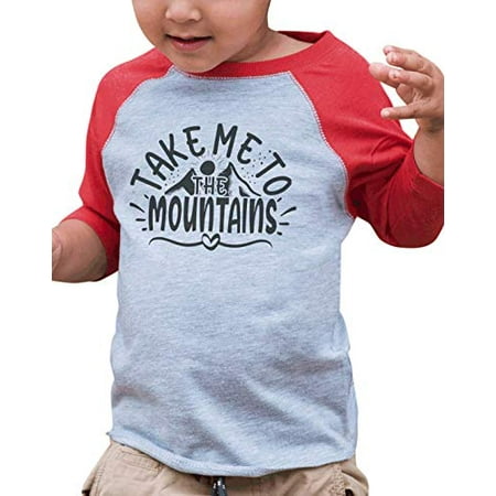 

7 ate 9 Apparel Kid s Take Me to The Mountains Red Raglan