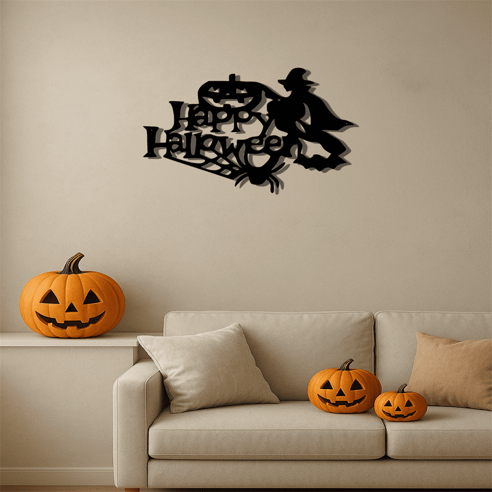 Haunted Vintage Witch Metal Wall Art Gothic Elegance Hanging for Halloween Home Decor