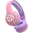 thumbnail image 4 of Riwbox Baosilon CB-7S Cat Kids Headphones Wireless/Wired with Mic, Light Up Bluetooth Headphones Over Ear Volume Limited Safe 75/85/95dB with TF-Card, Children Headphones for School(Purple&Pink), 4 of 8
