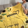 thumbnail image 5 of Best Mom Blanket from Daughter Son Mothers Day Blanket for Mom Mothers Birthday Gift Blanket for Mom Yellow I Love You Dear Mom Letter To My Mom Throw Blanket Floral Blanket for Couch Bed 50x60, 5 of 6