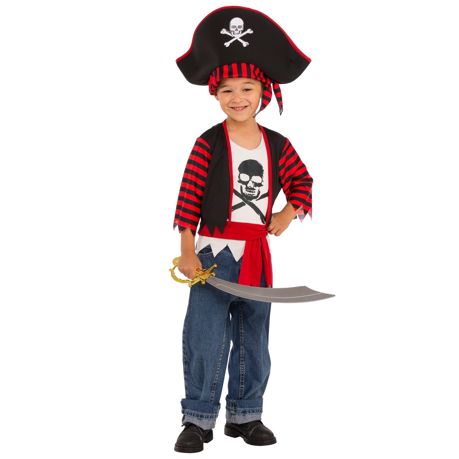 Little Pirate Captain Boys Buccaneer Cross Bone Child Halloween Costume 