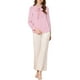 thumbnail image 2 of BLUSA DE TRABAJO DE MANGA LARGA CON BOTONES Y NUDO PARA MUJERES INSPIRE CHIC L ROSA, 2 of 6