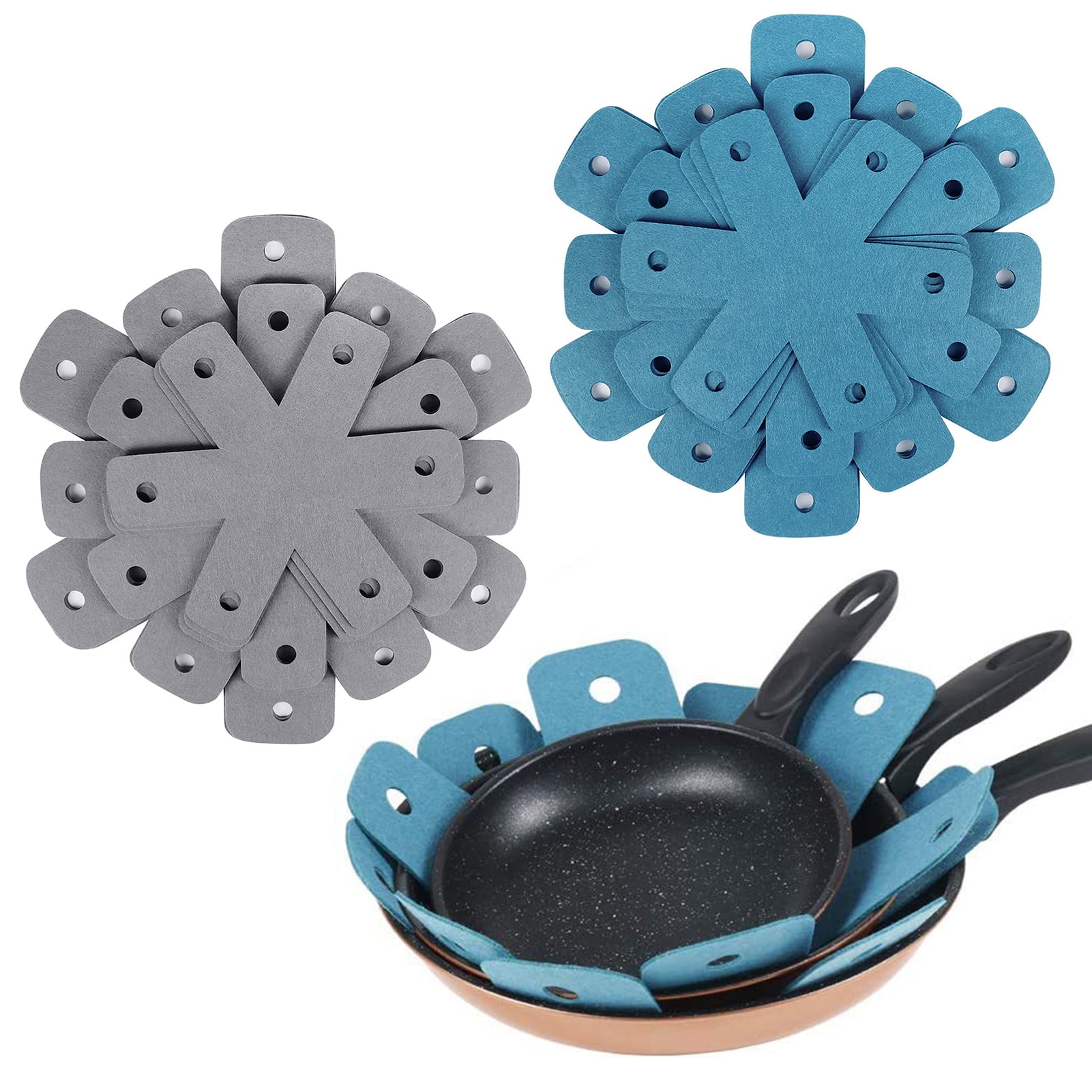 6 Pcs Pan and Pot Protectors Cookware Protector Set Anti-Slip Larger 