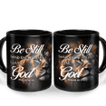 thumbnail image 3 of Lotusprinthandmade Lion of Judah Be Still and Know That I am God Black Ceramic Mug (11oz) (Made In US), Faith-based Coffee Mug, Christian-themed Drinkware, 3 of 5