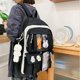 thumbnail image 3 of Qarigey escolar multifuncional con bolsas adicionales para estudiantes Bolsas para la escuela escolar Mochilas negro, 3 of 6