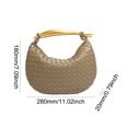 thumbnail image 3 of Bolso de mano de cuero tejido para mujer, bolso de mano, bolso de mano (marrón pino), 3 of 7