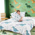 thumbnail image 4 of Manfei Cute Cartoon Dragon Animals Queen Comforter Set,Kawaii Cloud Stars Comforter Sets Queen,White Blue,Polkadot Reversible,3pcs,1 Comforter and 2 Pillowcases, 4 of 7