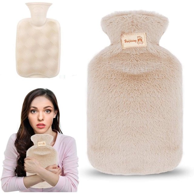 Compañero relajante, bolsa de agua caliente grande con diseño de boca ancha, materiales sanitarios para un alivio del dolor duradero, seguro y ecológico, te esperan noches acogedoras, 26 x 16 cm,