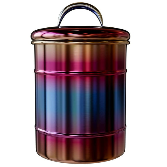 Amici Home Rainbow Metal Storage Canister | Dry Food Storage Container | Airtight Lid | 38 Ounce Capacity | Modern Home D?cor | Decorative Metal Canister for Kitchen Countertop