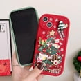 thumbnail image 4 of Compatible with iPhone Case,Cute 3D Merry Christmas Pattern [Compatible with Wireless Charging] Camera Lens Protection Soft Shockproof Cover Phone Case (Green,iPhone 13), 4 of 6