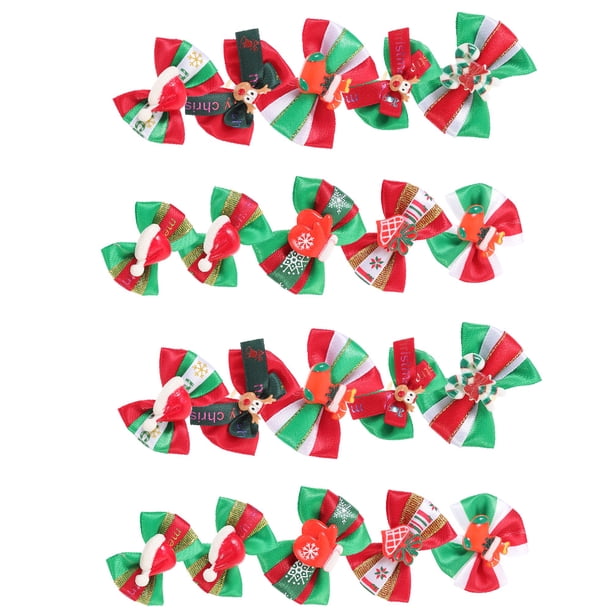 20 piezas lazos navideños para el pelo para perros, lazos navideños para el pelo para perros pequeños, tocado para cachorros, estilo aleatorio