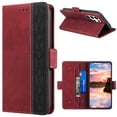 thumbnail image 1 of SaniMore Samsung Galaxy S23 Ultra Case (6.8 inch 2023), PU Leather Wallet Rfid Blocking Card Slots Cover with Magnetic Closure Flip Kickstand Full Protective Shockproof Folio Shell, Red, 1 of 6