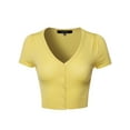 thumbnail image 3 of Women's Basic Solid V-Neck Bolero Shrug Cropped Cardigan, 3 of 4
