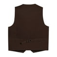 thumbnail image 2 of Gioberti Boy's Tweed Plaid Formal Suit Vest, 2 of 4