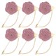 thumbnail image 1 of Pin de broche de rosa de 6 piezas, flor de tela con broche de hoja dorada, pin de solapa de flor de rosa para hombres [Pasta de frijol rojo], 1 of 1